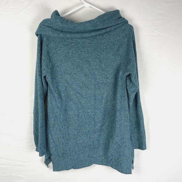 Soft Surroundings Womens Sweater Small Cowl Neck Blue Performance Stretch Winter - Picture 5 of 14